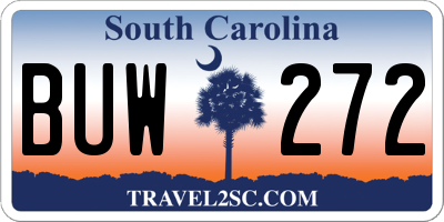 SC license plate BUW272