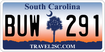 SC license plate BUW291