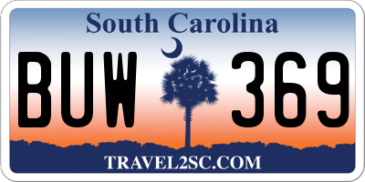 SC license plate BUW369
