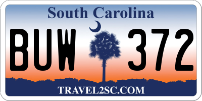 SC license plate BUW372
