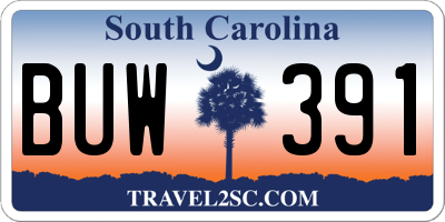 SC license plate BUW391