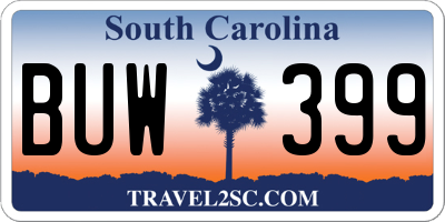 SC license plate BUW399