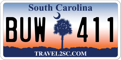 SC license plate BUW411