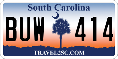 SC license plate BUW414