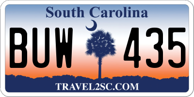 SC license plate BUW435