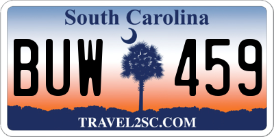SC license plate BUW459