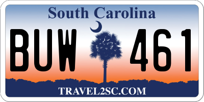 SC license plate BUW461