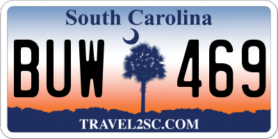 SC license plate BUW469