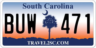 SC license plate BUW471