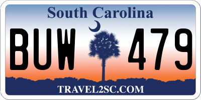 SC license plate BUW479