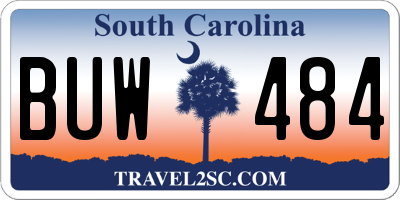 SC license plate BUW484