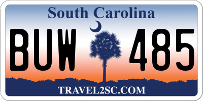 SC license plate BUW485