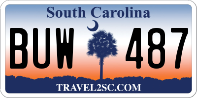 SC license plate BUW487