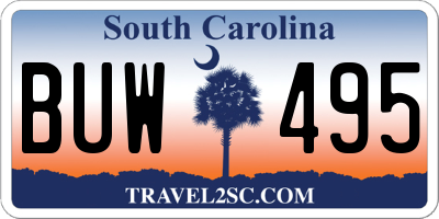 SC license plate BUW495