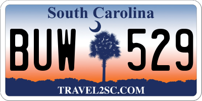 SC license plate BUW529