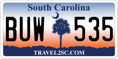 SC license plate BUW535