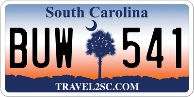 SC license plate BUW541