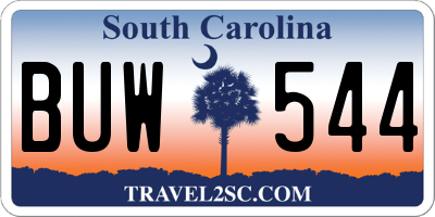 SC license plate BUW544