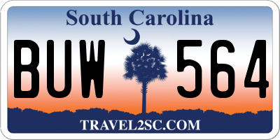 SC license plate BUW564