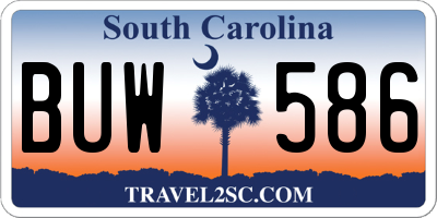 SC license plate BUW586