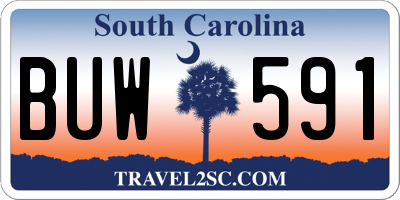 SC license plate BUW591