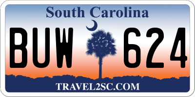 SC license plate BUW624