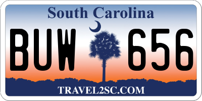 SC license plate BUW656