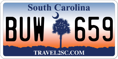 SC license plate BUW659