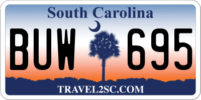 SC license plate BUW695
