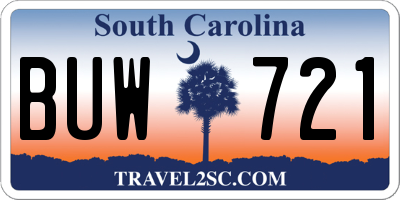 SC license plate BUW721
