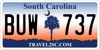 SC license plate BUW737