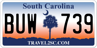 SC license plate BUW739
