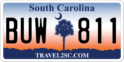SC license plate BUW811