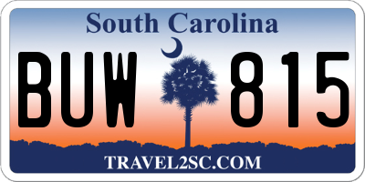 SC license plate BUW815