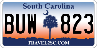 SC license plate BUW823