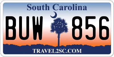 SC license plate BUW856