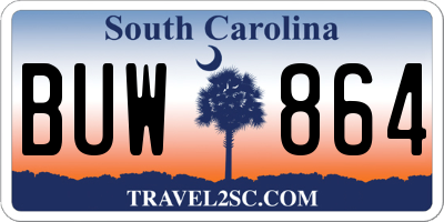 SC license plate BUW864