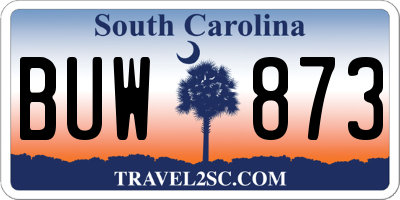SC license plate BUW873