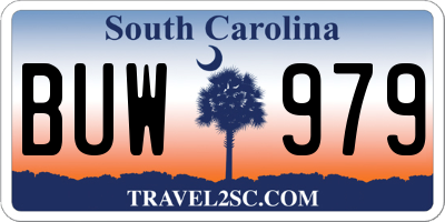 SC license plate BUW979