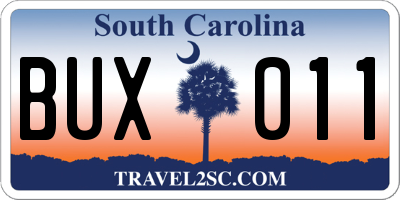 SC license plate BUX011