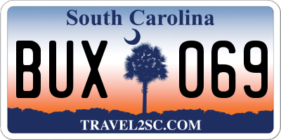 SC license plate BUX069