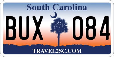 SC license plate BUX084