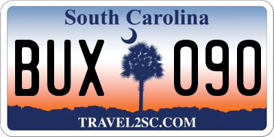 SC license plate BUX090