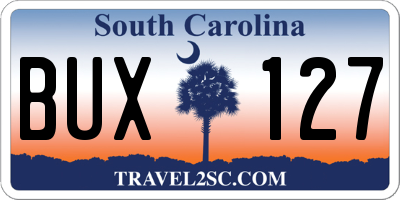 SC license plate BUX127