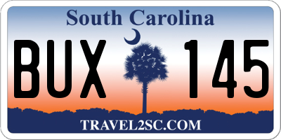 SC license plate BUX145