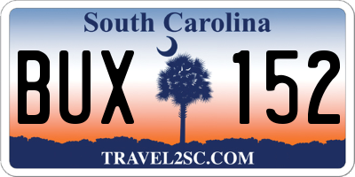 SC license plate BUX152