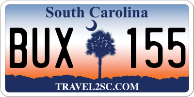 SC license plate BUX155