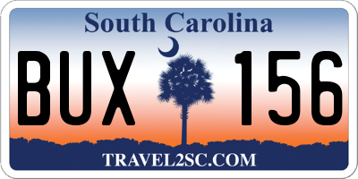 SC license plate BUX156
