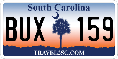 SC license plate BUX159