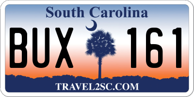 SC license plate BUX161